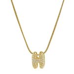 Balloon Zircon Letter H Initial Necklace Gold Photo 0