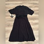 MS Chaus Dress Black short Sleeve Waist belt Gold buttons Vintage Plus Size 16 Photo 2
