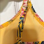 Cabana Del Sol Tropical Floral Yellow Pink Green Bikini Set Smocked Top Size Large Both Photo 5