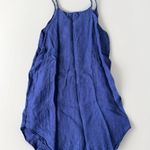 Krisa ‎ Revolve Blue 100 %Linen Sleeveless Mini Raw Hem Dress Lightweight Medium Photo 1