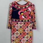 Trina Turk Retro Mod Shift Mini Dress Women's 0 Multicolor Floral Geometric Chic Photo 2