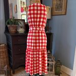Ann Taylor Red Gingham Halter Midi Dress – Size S (NWT) Photo 6