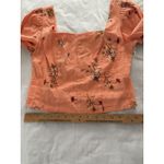 ANA Milkmaid Top Womens Small Orange Floral Crop Boho Festival Babydoll New Photo 9