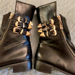 Side Zip Buckle Decoration Short Motorcycle Boots. Black Size 6.5 Photo 4