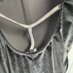 Victoria's Secret Black Velvet Open Back Bodysuit NEW XS Rhinestone Back Glam Photo 2