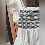 En Saison smocked shay top ruffles tiered flutter poplin square neck babydoll White Photo 8