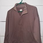 A New Day Brown Quarter-Zip  Casual Pullover Sweatshirt Photo 0