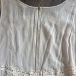 POL Cream Sleeveless Ruffled Tunic Embroidered Lace Blouse Large Photo 3