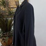 Larry Levine Signature  Suit Blazer Women's Size 14 Black Pinstripe Notch Lapel Photo 2