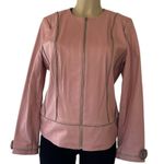 Vintage Bradley Bayou Pink Leather Moto Jacket • Genuine Leather • Women’s S Photo 0