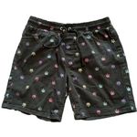Drill Cloth Black Bermuda Rainbow Mary Jane MJ Flower Shorts Size MED GUC #4129 Photo 0