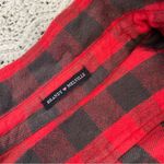 Brandy Melville Buffalo Plaid Cropped Long Sleeve Flannel Red/Black (One Size) Photo 1