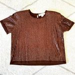 Jones New York Rich Velvet Chocolate Brown Blazer and Sequin Top Sz M - 10 Photo 6