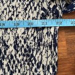 Garnet Hill  Leopard Cheetah Print Merino Wool Crewneck Sweater‎ M Navy Cream Photo 5