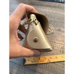 Vera Pelle  made in Italy gold Genuine Leather Shoulder Bag Gold Chain purse Photo 5