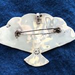 TAXCO 925 Silver & Abalone Fan Pendant Brooch Photo 3