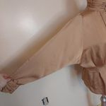 American Vintage Blouse Concepts Size 8 Vintage Gold Long Sleeve Shiny Blouse Top 80s Padding Car Photo 11