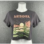 Love Peace and Lazy Days  Cotton Crop Tee Women's XS Embroidered‎ Boho Arizona Photo 0