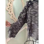 Misa  Los Angeles m Sweater  l Karine Fringe Navy Blue  White Crop Top $249 Photo 4