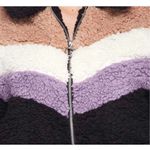 Anthropologie Womens Love Tree Sherpa Full Zip Cozy Color Block Jacket - Sz M Photo 1