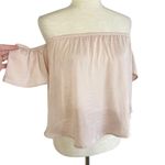 American Eagle  Blush Pink Satin Off Shoulder Blouse Size XS Summer Cute Trendy Photo 3