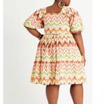 Ashley Stewart Women's Square Neck Printed Gauze Dress Size 18/20 Oversized Photo 1