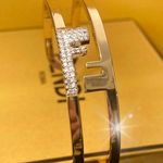 Fendi O'Lock Women's Gold Metal Cuff Bracelet Photo 5