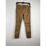 AG Adriano Goldschmied AG Jeans The Legging Ankle Super Skinny Size 27 Brown Coated Denim Leather Look Photo 13