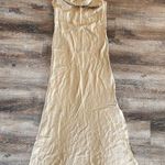Weekend Stories Gabrielle Midi Dress Small In Champagne Satin NWT Sleeveless Photo 2