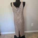 Alex Evenings  Lace Sequin Sheath Dress and Jacket Size 8Petite Gold Formal Event Photo 7
