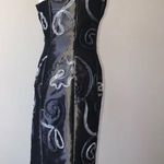 Jessica McClintock Vintage 90’s Pewter Strapless Dress Small or Extra Small Photo 3