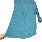 Vera Wang Simply Vera Sutton Blue Jacquard Asymmetric Hem Blouse Photo 7
