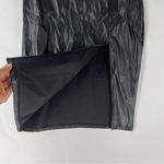 SheIn  Elegant Black Faux Leather‎ High Rise Front Skit Women's Midi Pencil Skirt Photo 1