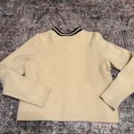 J.Crew  Contrast-Trim  Cardigan – Parchment color Size Medium Preppy French Girl Photo 4