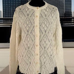 Wintuk Vintage 60s Off White Dupont Acrylic Diamond‎ Knit Cardigan Sz S ? Photo 0