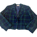 Pendleton Vtg Woman's Green Tartan Plaid Petite Virgin Wool Sports Blazer Jacket Photo 0