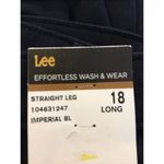 Lee Stretch Regular Fit Straight Leg Mid Rise Pants blue 18 Long NEW Women's Photo 1