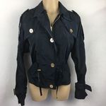 Adrienne Vittadini Dark Blue Zip Up Cropped Jacket M Photo 2