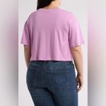 Abound  Boxy Cotton Crop T-Shirt Oversized Pink/Lavender Women's Top Photo 3
