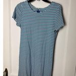Merona Women's Blue Knit Nautical Colorful Short Sleeve T-shirt Dress Size Small Photo 1