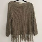 Altar'd State  Sterchi Sweater pullover crochet tassel olive green size XS Photo 0