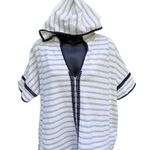 Madewell  Elise Embroidered Sailor Short Sleeve Hoodie V-Neck Women’s XS COASTAL Photo 3