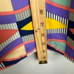 Lavender Brown Mini Dress Womens M Multicolor Geometric Print Short Sleeve Retro Photo 6