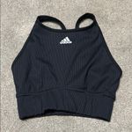 Adidas  Black Ribbed High Neck Sports Bra Size S Photo 0