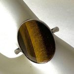 Vintage tigers eye sterling silver oval ring Brown Photo 10