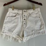 Wild Fable  Shorts Womens Sz 4 Cream Denim Highest Rise Cut Off Button Fly Photo 0