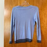 Talbots Baby Blue Navy Crew Neck Bon Voyage Sweater Travel Cruise NWT Petite P Photo 7