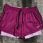 Nike Womens medium  Pro 4" DRI-FIT DOUBLE-UP Yoga Shorts-Bright Grape Photo 0