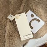 Commense Distressed Leather Fleece Aviator Jacket Photo 5