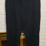 Soft Surroundings  Black 100%‎ Cotton Pull On Elastic Waist Casual Pants Size L Photo 0